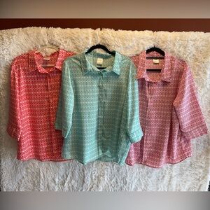 3 Blair Women's Blouse Geometric Design Vibrant Comfort & Style Sixe XL